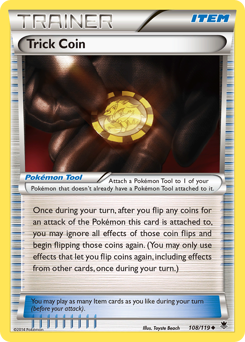 Trick Coin, Phantom Forces #108, Pokémon TCG card