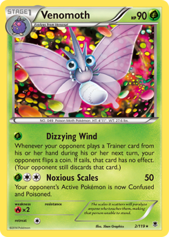 Venomoth, Phantom Forces #2, Pokémon TCG card