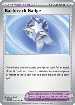 Backtrack Badge, Pitch Black #74, Pokémon TCG card