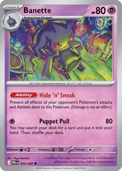 Banette, Pitch Black #34, Pokémon TCG card