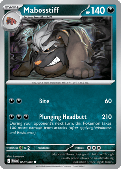 Mabosstiff, Pitch Black #58, Pokémon TCG card