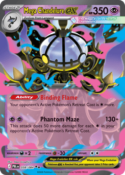 Mega Chandelure ex, Pitch Black #38, Pokémon TCG card