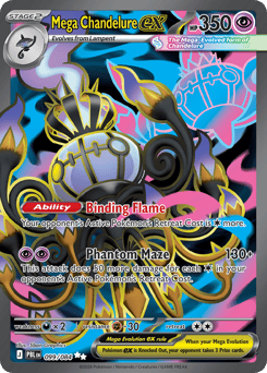 Mega Chandelure ex, Pitch Black #99, Pokémon TCG card