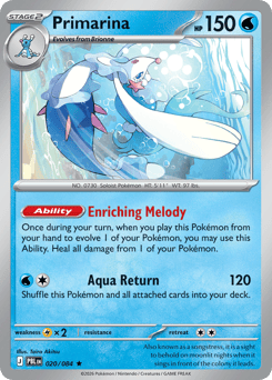 Primarina, Pitch Black #20, Pokémon TCG card