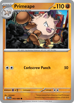 Primeape, Pitch Black #43, Pokémon TCG card