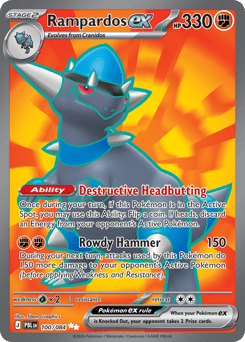 Rampardos ex, Pitch Black #100, Pokémon TCG card