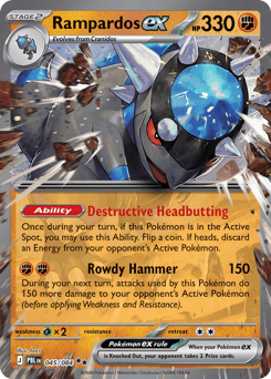 Rampardos ex, Pitch Black #45, Pokémon TCG card