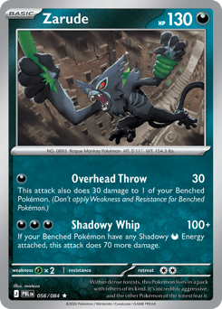 Zarude, Pitch Black #56, Pokémon TCG card