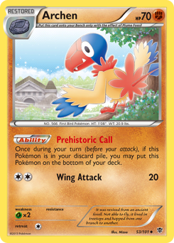 Archen, Plasma Blast #53, Pokémon TCG card