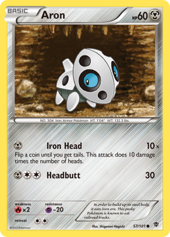 Aron, Plasma Blast #57, Pokémon TCG card