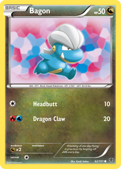 Bagon, Plasma Blast #62, Pokémon TCG card
