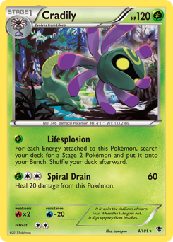 Cradily, Plasma Blast #4, Pokémon TCG card