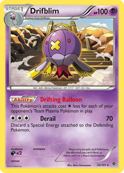Drifblim, Plasma Blast #35, Pokémon TCG card