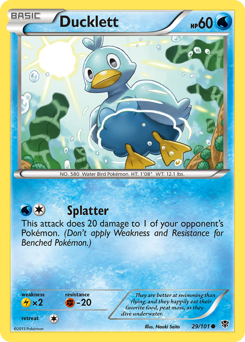 Ducklett, Plasma Blast #29, Pokémon TCG card