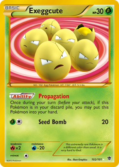 Exeggcute, Plasma Blast #102, Pokémon TCG card