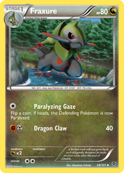 Fraxure, Plasma Blast #68, Pokémon TCG card