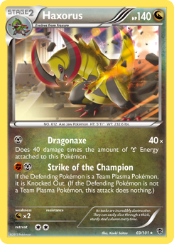 Haxorus, Plasma Blast #69, Pokémon TCG card