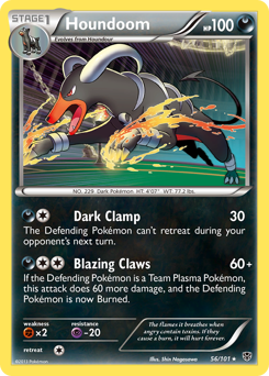 Houndoom, Plasma Blast #56, Pokémon TCG card
