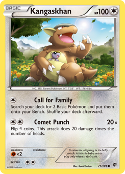 Kangaskhan, Plasma Blast #71, Pokémon TCG card
