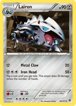 Lairon, Plasma Blast #58, Pokémon TCG card