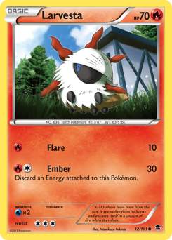 Larvesta, Plasma Blast #12, Pokémon TCG card