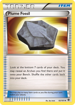 Plume Fossil, Plasma Blast #82, Pokémon TCG card