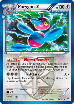 Porygon-Z, Plasma Blast #74, Pokémon TCG card