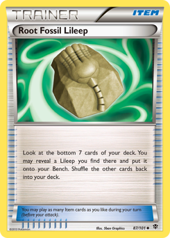 Root Fossil Lileep, Plasma Blast #87, Pokémon TCG card