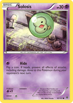 Solosis, Plasma Blast #42, Pokémon TCG card