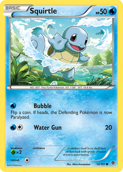 Squirtle, Plasma Blast #14, Pokémon TCG card