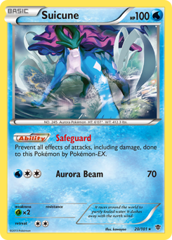 Suicune, Plasma Blast #20, Pokémon TCG card