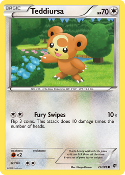 Teddiursa, Plasma Blast #75, Pokémon TCG card