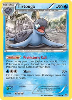 Tirtouga, Plasma Blast #27, Pokémon TCG card