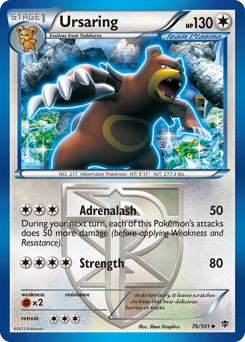 Ursaring, Plasma Blast #76, Pokémon TCG card