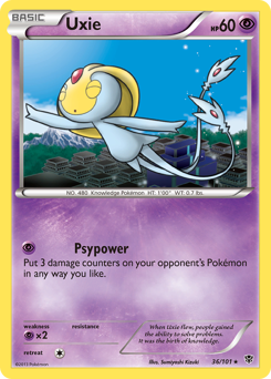 Uxie, Plasma Blast #36, Pokémon TCG card
