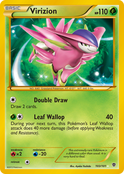 Virizion, Plasma Blast #103, Pokémon TCG card
