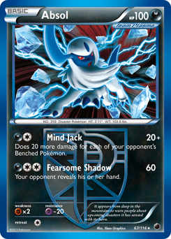 Absol, Plasma Freeze #67, Pokémon TCG card