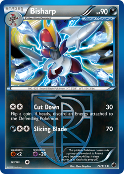Bisharp, Plasma Freeze #74, Pokémon TCG card