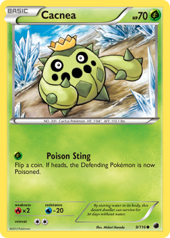 Cacnea, Plasma Freeze #9, Pokémon TCG card