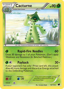 Cacturne, Plasma Freeze #10, Pokémon TCG card