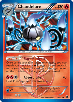 Chandelure, Plasma Freeze #16, Pokémon TCG card
