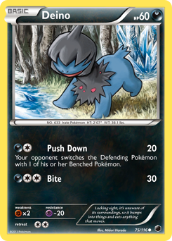 Deino, Plasma Freeze #75, Pokémon TCG card