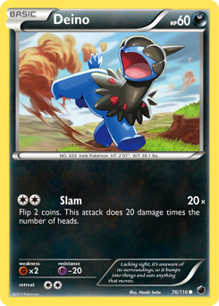 Deino, Plasma Freeze #76, Pokémon TCG card