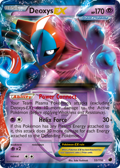 Deoxys-EX, Plasma Freeze #53, Pokémon TCG card