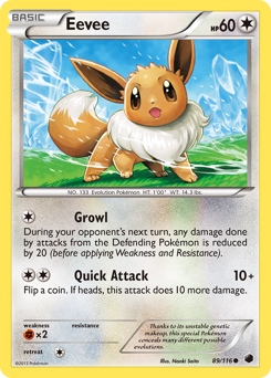 Eevee, Plasma Freeze #89, Pokémon TCG card