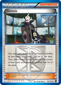 Ghetsis, Plasma Freeze #101, Pokémon TCG card