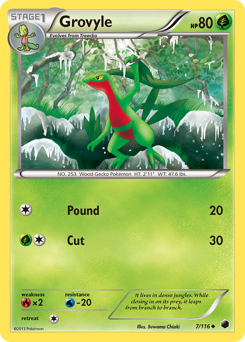 Grovyle, Plasma Freeze #7, Pokémon TCG card