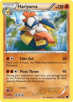 Hariyama, Plasma Freeze #63, Pokémon TCG card