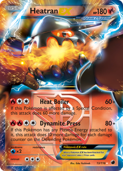 Heatran-EX, Plasma Freeze #13, Pokémon TCG card