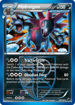 Hydreigon, Plasma Freeze #78, Pokémon TCG card